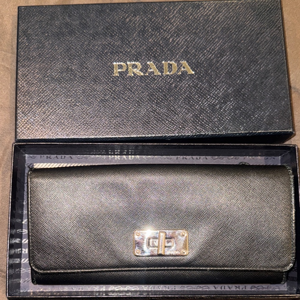 Prada Black Leather Wallet